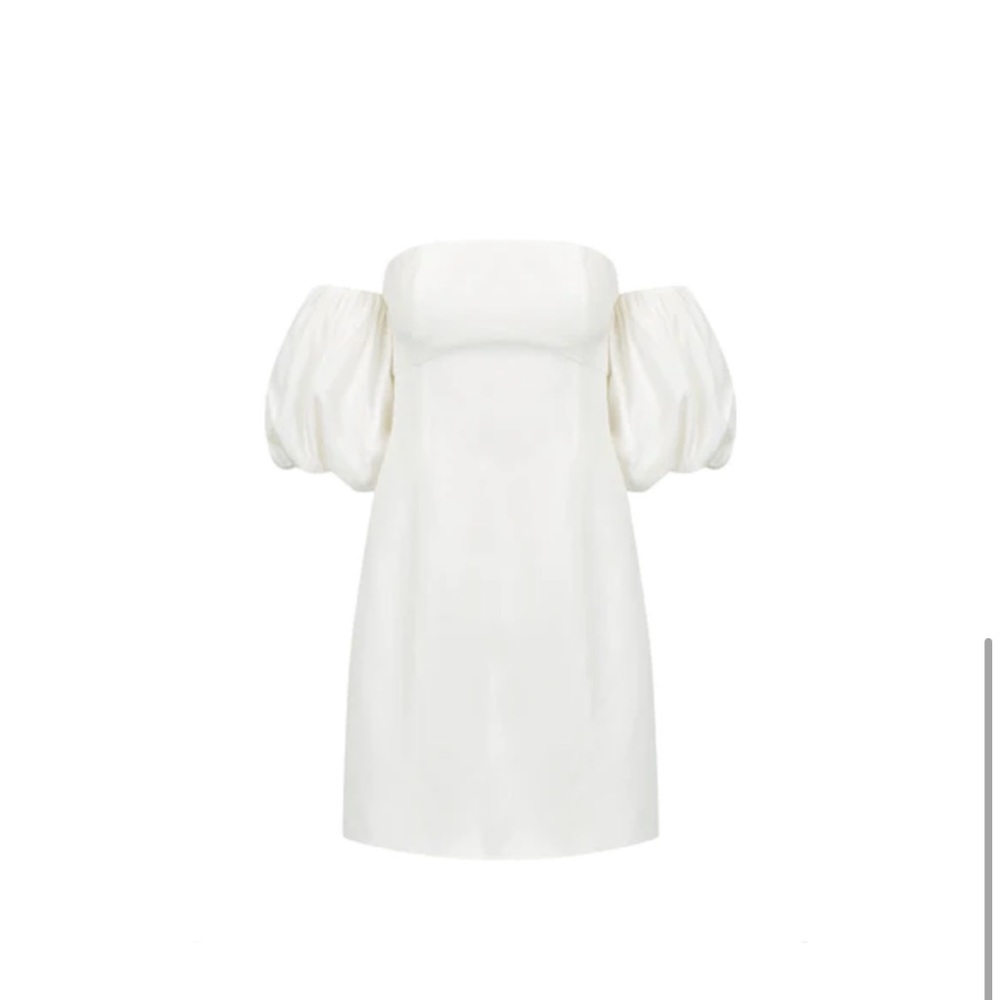 Shona Joy LA LUNE OTTO PUFF SLEEVE CONTOUR MINI DRESS - IVORY